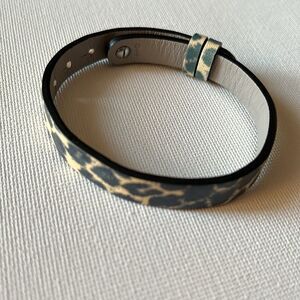 Keep Collective Wild at Heart Animal Print Leather Keeper/Bracelet in Tan/Black